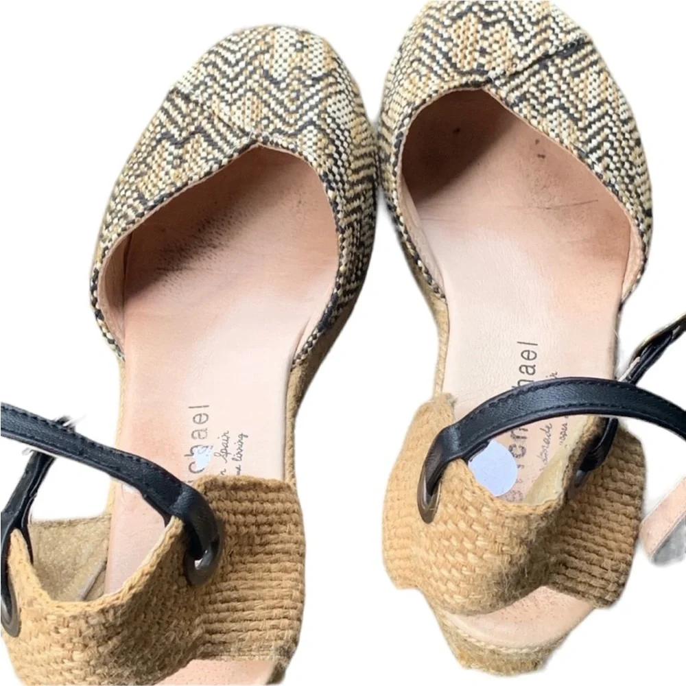Eric Michael | Aztec boho ankle strap espadrilles size 39